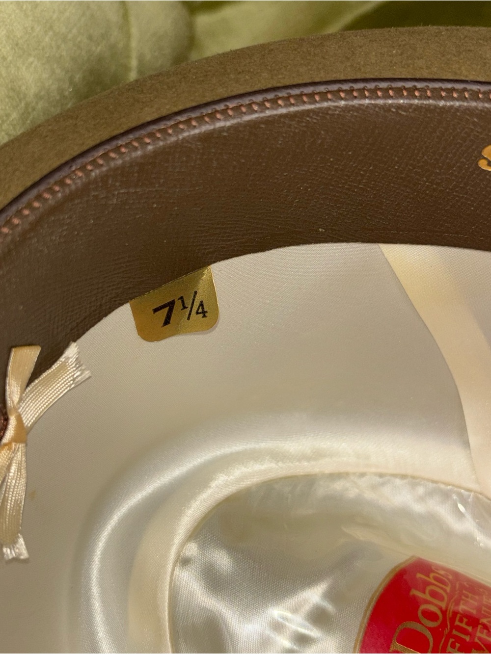 Dobbs Fifth Avenue Vintage Mens Mink Brown Hat 100% Wool 7 1/4 - Picture 8 of 9